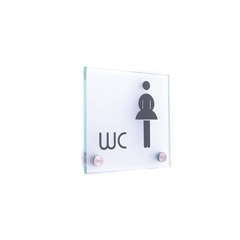 Door Sign Glass Vitrum B (130/130 mm B2) (WC Women's