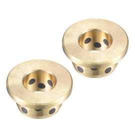 Kozelo 2 Pieces Flange Bushing - [12mm Bore Diameter x 18mm OD x 12mm Length x 25mm Flange Diameter x 3mm Flange Thickness] Brass Bushings with Wound Oil