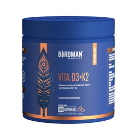BIRDMAN Vitamina D3  K2  Suplemento Alimenticio de Origen Vegetal  Frmula Limpia Sin Aditivos  Cpsula Vegana  Esencia Refrescante  300 Porciones  300 