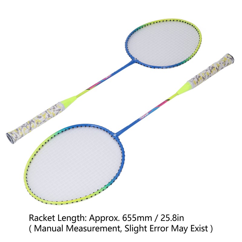 2Pcs Badminton Racket Yellow Light Frame Large Sweet Spot Anti