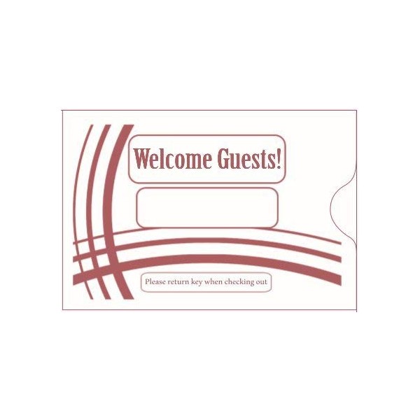 1000 Cashier Depot Keycard Envelope/Sleeve" Welcome Guests" 2-3/8" x 3-1/2" 1000 Count