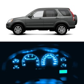 WLJH - Panel de instrumentos de alto brillo para velocímetro, tacómetro de 12 V, kit de paquete de luz LED completo para Honda CRV CR-V 2002-2006, paquete de 12, Azul (Ice)