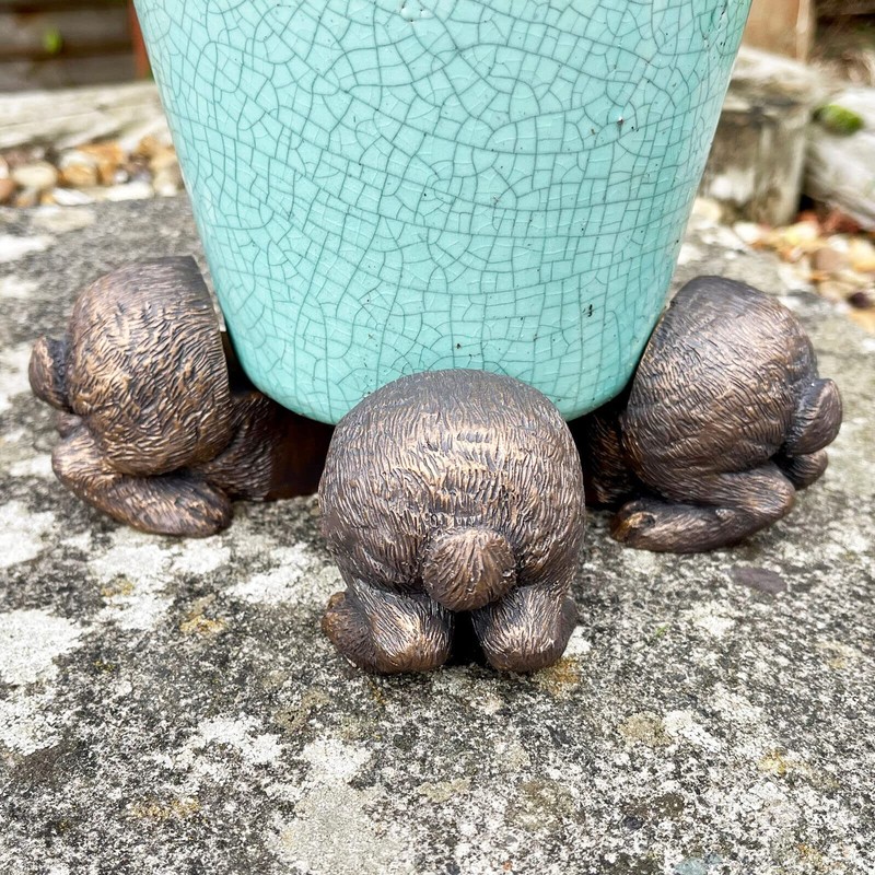 Darthome Rabbit Pot Stands Set Of 3 Resin Animal Flower