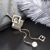 Qlady long necklace for women,long pendant sweater chain,geometric shape with