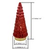 SHMILMH Red Mercury Glass Christmas Tree Set of 2, Small
