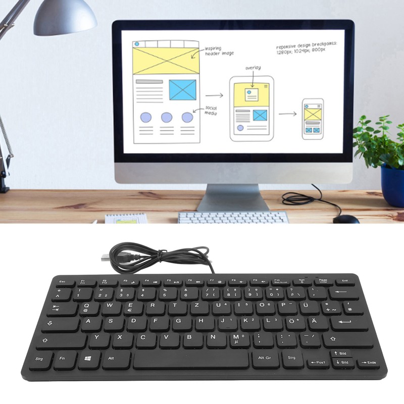 78 Keys Language Ultra Thin Keyboard Plug and Play Splash