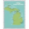 Best Maps Ever Michigan Lighthouses Checklist 18x24 Poster (Green &