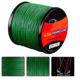 Braided Fishing Line, 300m Long 30lb Soft Fishing Line Green for Saltwater