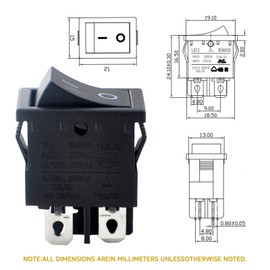 8231810 Vacuum Power Switch Replacement for Shop Vac QSH30, QL30, QL60B Wet & Dry Vacuums - 16 Amp, 4 Pin Rocker Switch 8231810, SV-8231810, QL30C