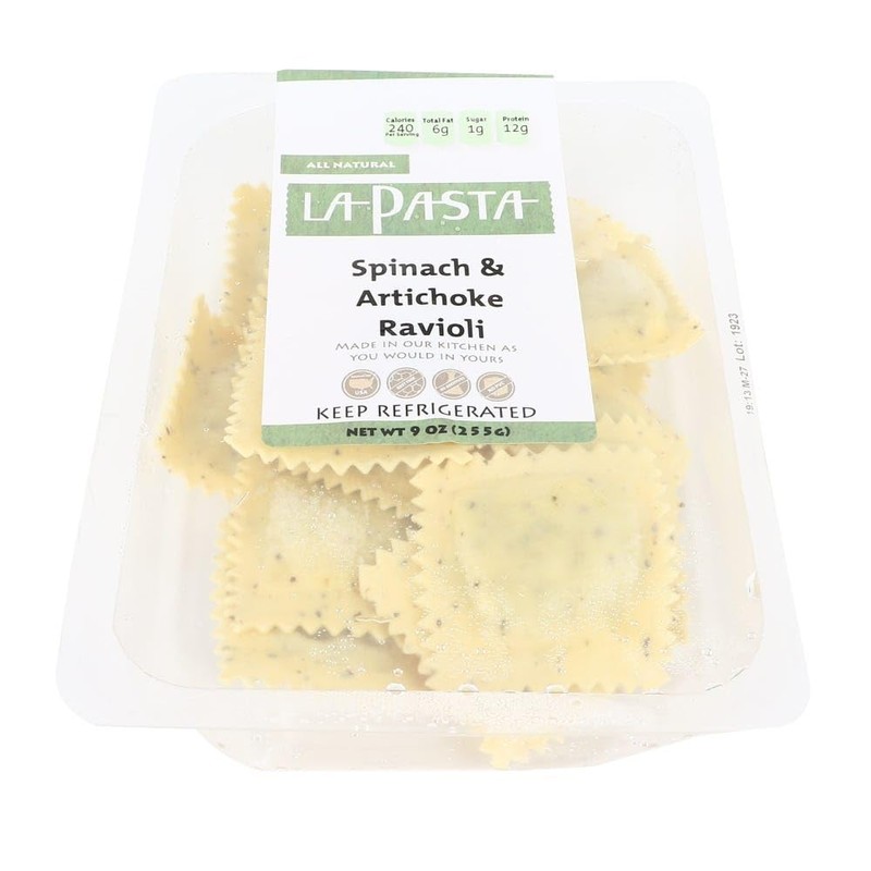 La Pasta Artichoke & Spinach Ravioli (Case of 8)