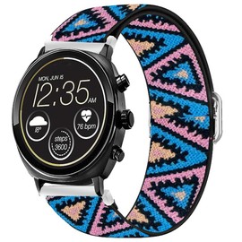 Lamshaw 22mm Quick Release Stretch Elastics Nylon Adjustable Replacement Strap Accessories Compatible with Citizen CZ Smartwatch/CZ Smart Touchscreen Gen 2 CASUAL Smartwatch 41mm / CZ Smart Touchscreen Gen 2 Sport Smartwatch 44mm/CZ Smart Hybrid Gen 2 Sp