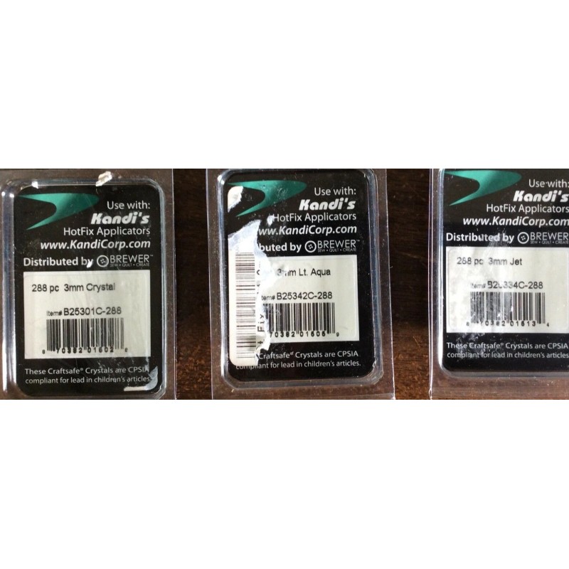 BREWER KANDI'S LOW LEAD HOT FIX CRYSTALS - 3MM -