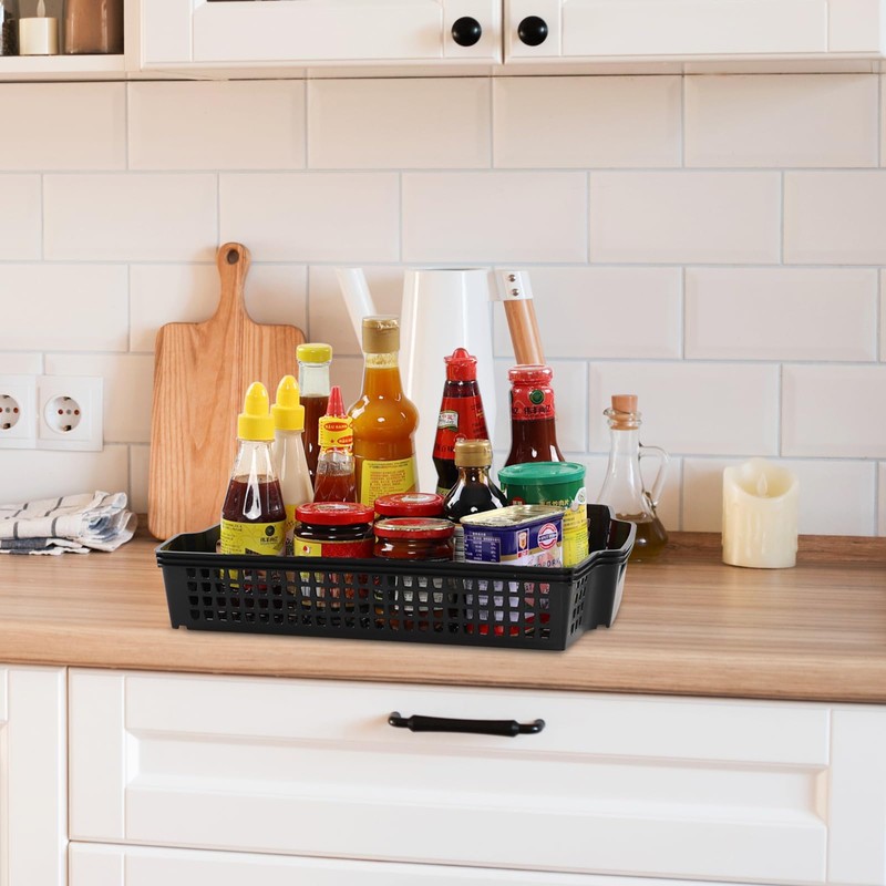 Yuright 6 Packs Plastic Stacking A4 Paper Storage Basket Tray,