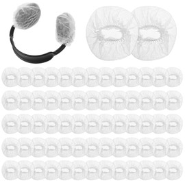 500Pcs Disposable Headphone Covers Size 9-11cm Non-Woven Stretch Headset Ear Covers for Most On Ear Headphones(White)