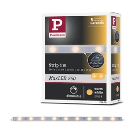 Paulmann 79870 LED Strip MaxLED 250 Warm White 2700 K 1 m IP44 Protect Cover Including 1 x 4 Watt Strip Light Silver