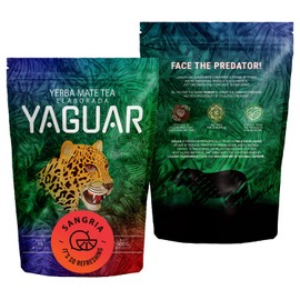 Yaguar Sangria 0.5 kg Mate Tea with Fruits Natural Stimulation Inspired by the Taste of a Spanish Drink Strawberry, Apple, Citrus Fruits, Petals Mate Tea from Brazil