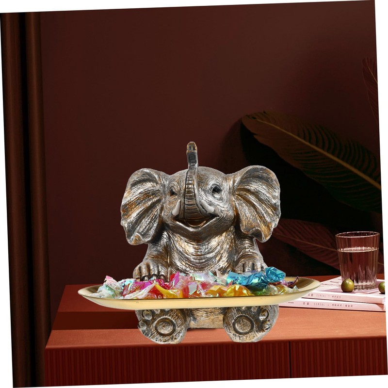 Ciieeo 1 Set Resin Elephant Crafts Elephant Model Bird Feeder