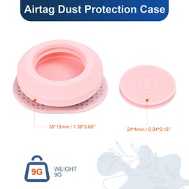 AirTag Dust-Proof Protective Case Waterproof Silicon Cover for AirTag Tracking Device Secure Sticker for Valuables Remote Controls Phones GPS Item Finders Accessories (2 Pcs Pink+2 Pcs Purple)