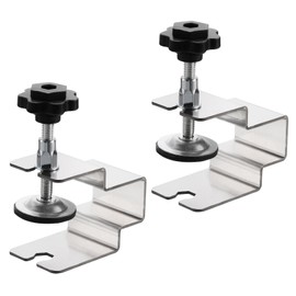 sourcing map Drawer Front Installation Clamps, Stainless Steel Cabinet Jig Bow-Shaped Clamps for Tables Desks, 2Pcs