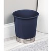 iDesign Small Round Bathroom Trash Can - Black/Chrome