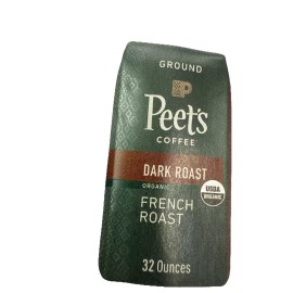 Peet's Coffee Dark Roast Ground Coffee Organic French Roast 32 Ounces
