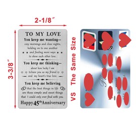 45 Year Anniversary Card, Steel Engraved 45th Wedding Anniversary Card Gifts for Him Her Husband Wife
