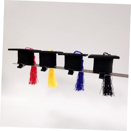 BIUDECO Graduation Party Hairpins Set of 3 Yellow Doctoral Hat Clips Stylish Tassel Headpiece for Women