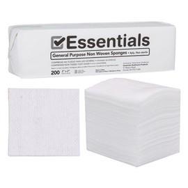 Essentials Non-Sterile Gauze Sponges – 2" x 2", 4-Ply, Non-Woven Pads for Wound Care – 200 Count Pack