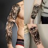 20 Sheets Large Black Wolf Tiger Lion Full Arm Temporary
