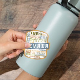 Die Cut Sticker Lake Tahoe, Nevada, Rustic Typography, Vinyl Sticker 3 to 6 inches, (Waterproof Decal for Cars, Water Bottles, Laptops, Coolers), Large