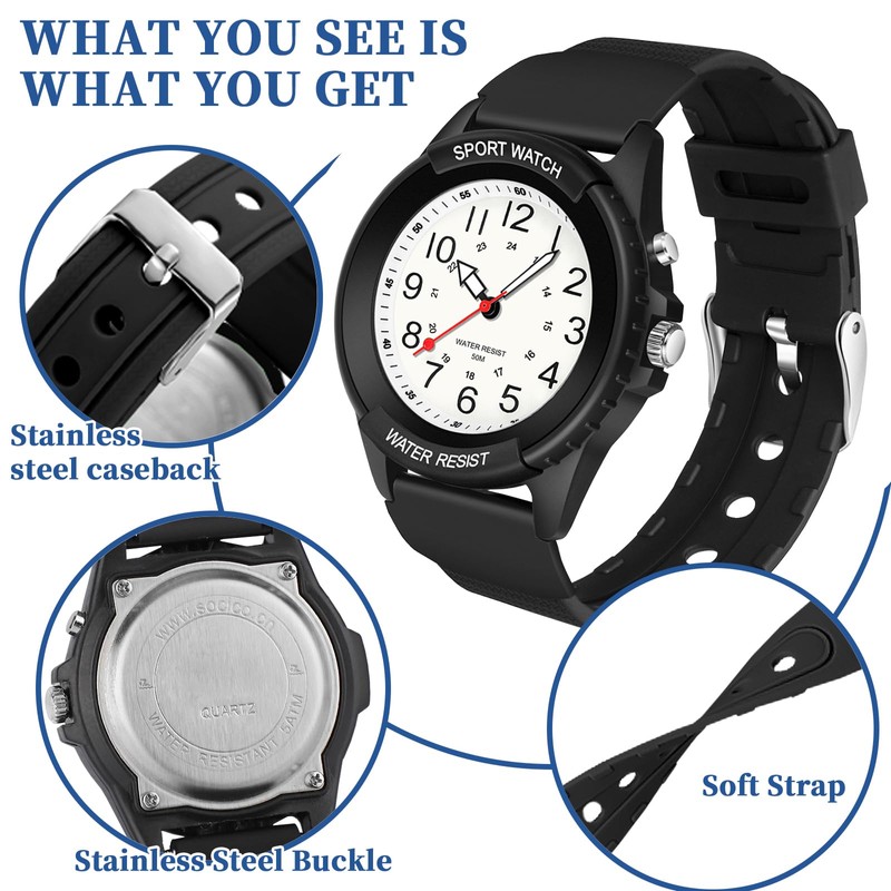 PROKING Analog Watch for Women Nurses 50M Waterproof Night Light