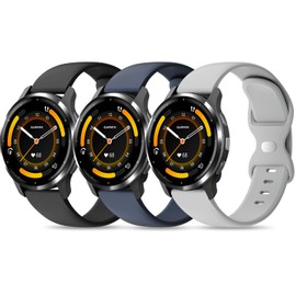 EverAct 3 Pack Silicone Watch Bands Compatible with Garmin Venu 3S 41mm/Venu 2S/Vivoactive 4S/Vivomove 3S/Forerunner 255S/Forerunner 265S, 18mm Quick Release Soft Sport Strap for Women Men