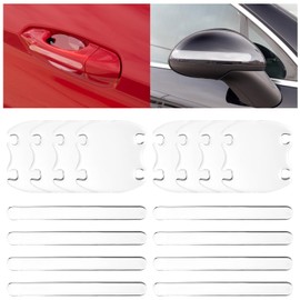 oruola 16pcs Clear Car Handle Protector,Silicone Car Door Handle Protector,Non-Marking Auto Door Handle Protective Film,Anti-Scratches Car Door Cup Protector,Universal for Most Car Handles