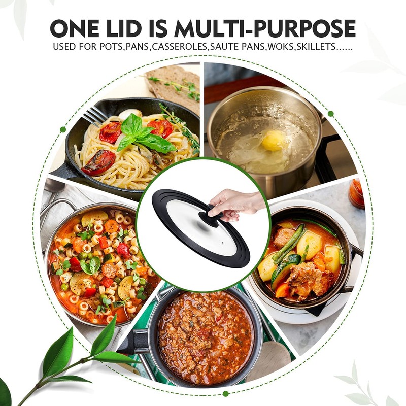 Ydeapi Universal Lids for Pots, Pans & Skillets - Fits