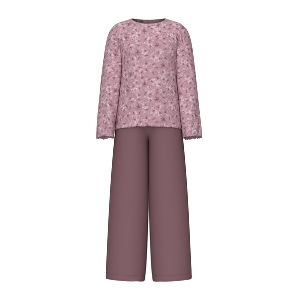 NAME IT Girl Long Sleeve Nightwear Set, Mauve Shadows