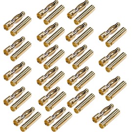 Boladge 20 Pairs Gold-Plated 4.0 mm 4 mm Bullet Male and Female Banana Plug Round Connector for RC Brushless Motor ESC