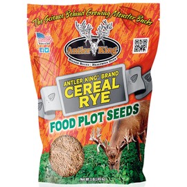 Antler King Cereal Rye Food Plot Seed | 1 lb Bag of Cereal Rye for Deer Food Plots | Use as Stand Alone Food Plot Seed or Mix with Turnip, Radish or Other Brassica | Plants 1/70 Acre