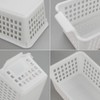KIKINIKO Small Plastic Storage Baskets Set of 6, White -