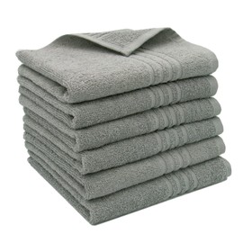 ZOLLNER Set of 6 Guest Towels 40 x 60 cm 100% Cotton 380 g/m² Grey