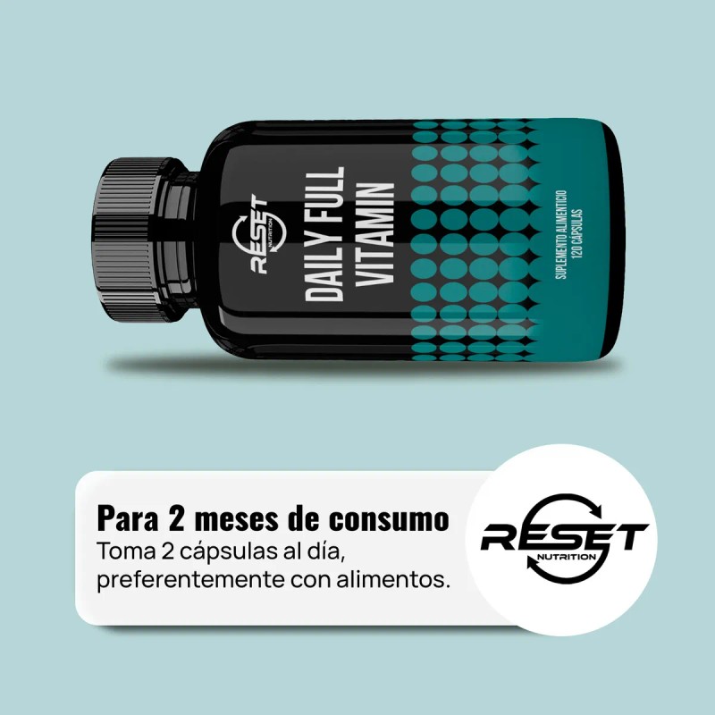 Reset Nutrition | Daily Full Vitamin | 120 Cápsulas Sabor