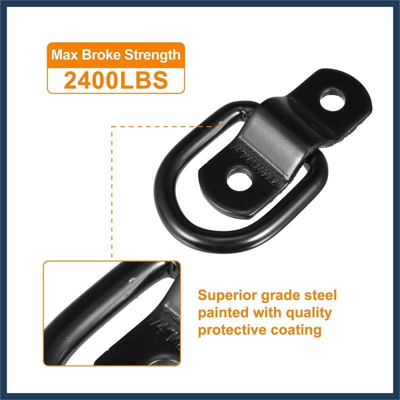 INFINAUTO 4pcs D Ring Tie Down Anchor 1/4" Diameter for