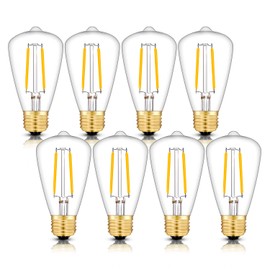 CRLight 2W LED Edison Bulb 30W Equivalent 300LM, 3000K Soft White E26 Vintage Edison Tiny ST48 / ST14 Clear Glass Dimmable LED Filament Light Bulbs, Pack of 8