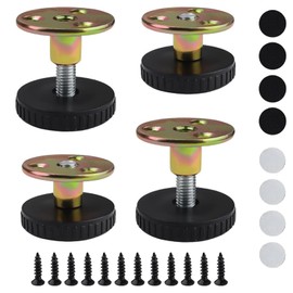 Mailfull Adjustable Furniture Feet, Pack of 4, Silver Feet for Furniture, 27-40 mm, Furniture Feet, Height Adjustable with Scratch-Resistant Levelling Feet for Cabinet, Bed Foot, Sofas, Tables