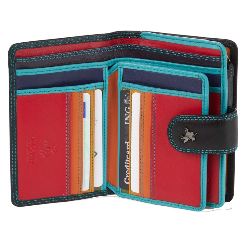 Visconti Leather Twofold Ladies Rainbow Multi Coloured Purse (RB51), Rfid