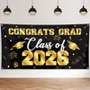 Graduation Decorations 2026 Black and Gold, Graduation Backdrop Banner 71