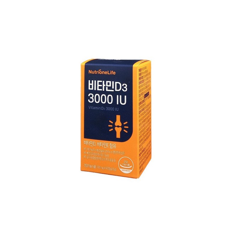 NutriOne Life 뉴트리원 비타민D3 3000IU 100mg x 60캡슐 Nutrione Vitamin