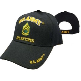 Unbranded New Black US Army SFC Sergeant First Class Retired Hat Ball Cap Veteran 1st E-7