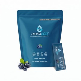 Hidra2go, Electrolitos Sin Azucar, Con Vitamina C, Complejo B, Magnesio Y Potasio, Bolsa Con 20 Sobres, Sabor Mora Azul