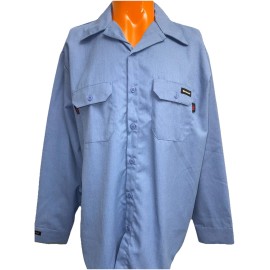 Workrite NWT Workrite FR Shirt Flame Retardant CAT 2 NFPA 2112 Button Down Protera Blue