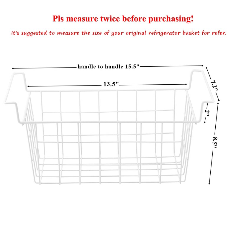 Orgneas 15.5 Inch Freezer Organizer Bins for Chest Freezer Refrigerator